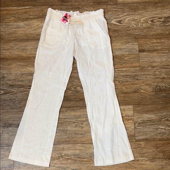 Roxy Women’s Medium Oceanside Linen Blend Pants Beach Holiday Vacation Warm Hot - Picture 15 of 15